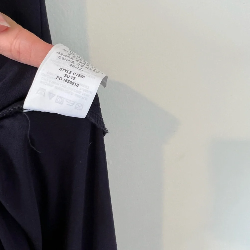 J Crew maxi tank‎ dress small navy blue side slit scoopneck stretch jersey C1536
